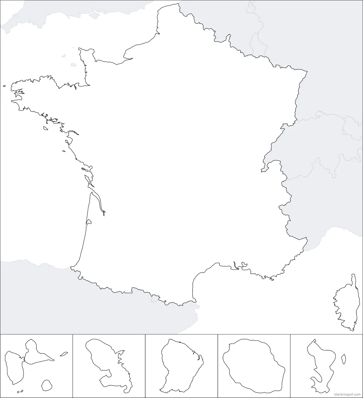 Blank map of France, outline