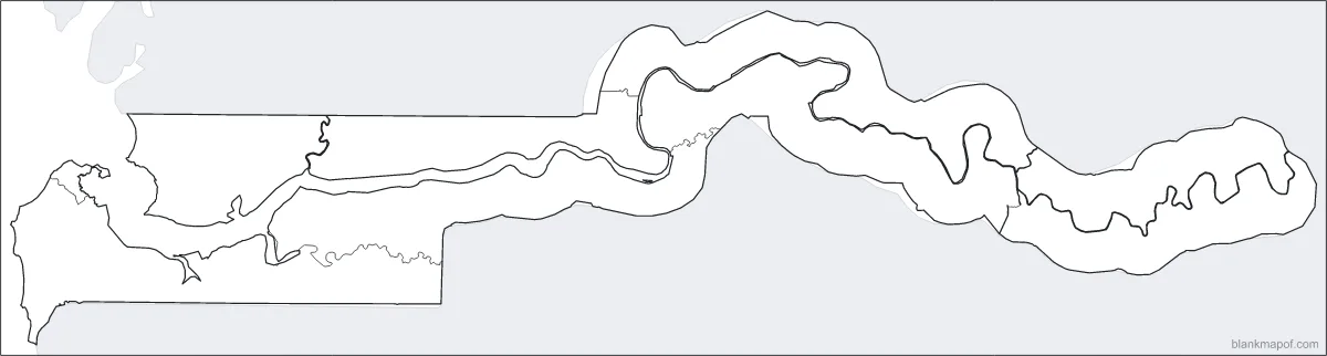 Blank map of the Gambia