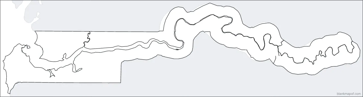 Blank map of the Gambia, outline