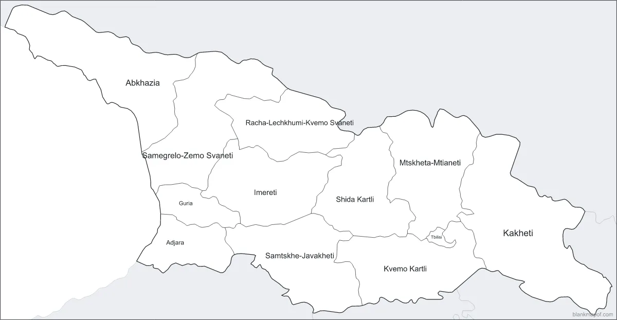 Blank map of Georgia, labeled