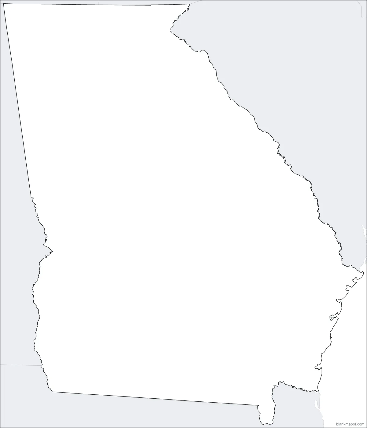 Blank map of Georgia, outline