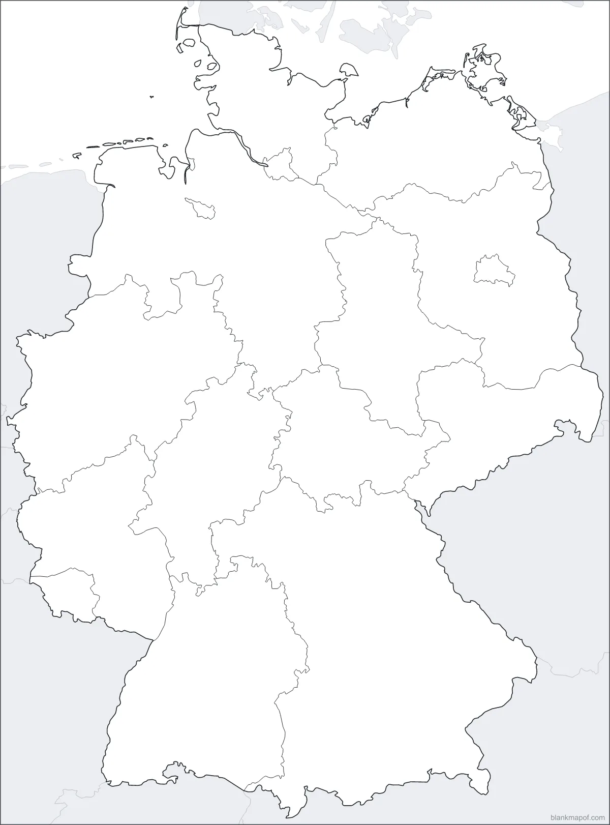 Blank map of Germany