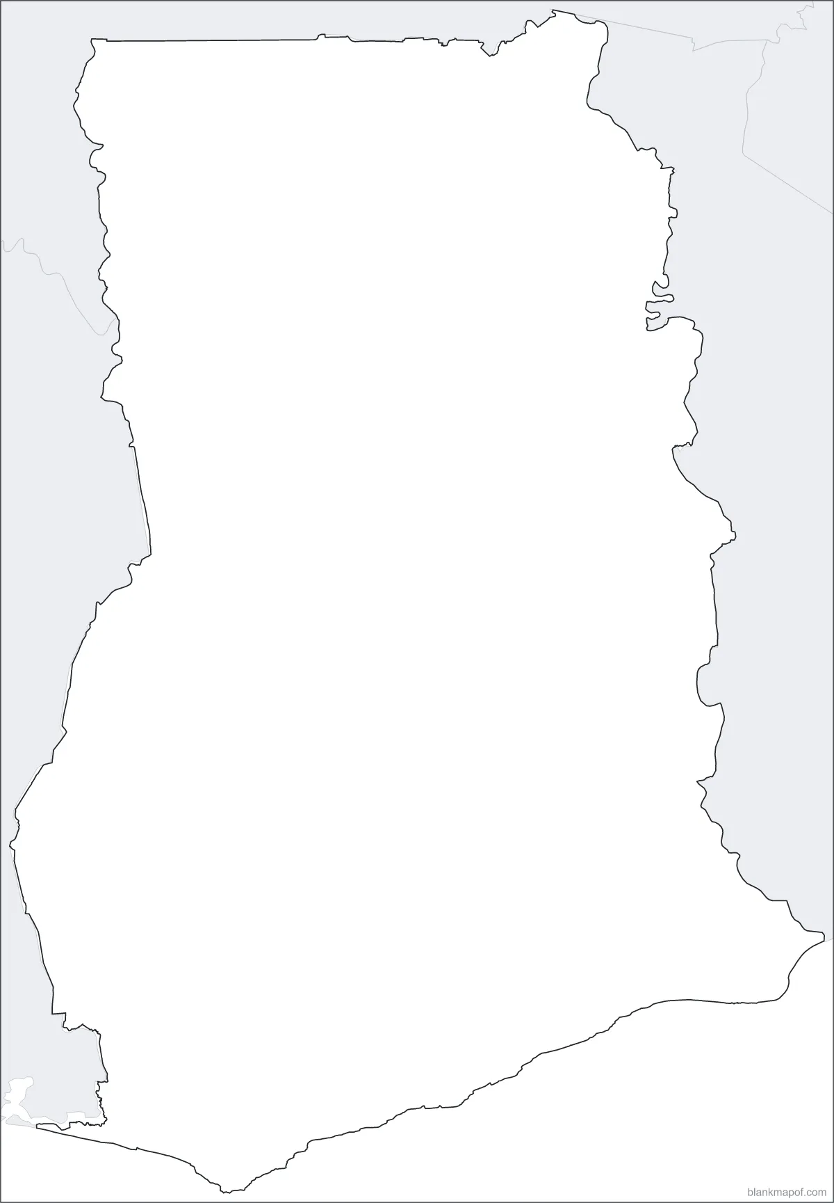Blank map of Ghana, outline