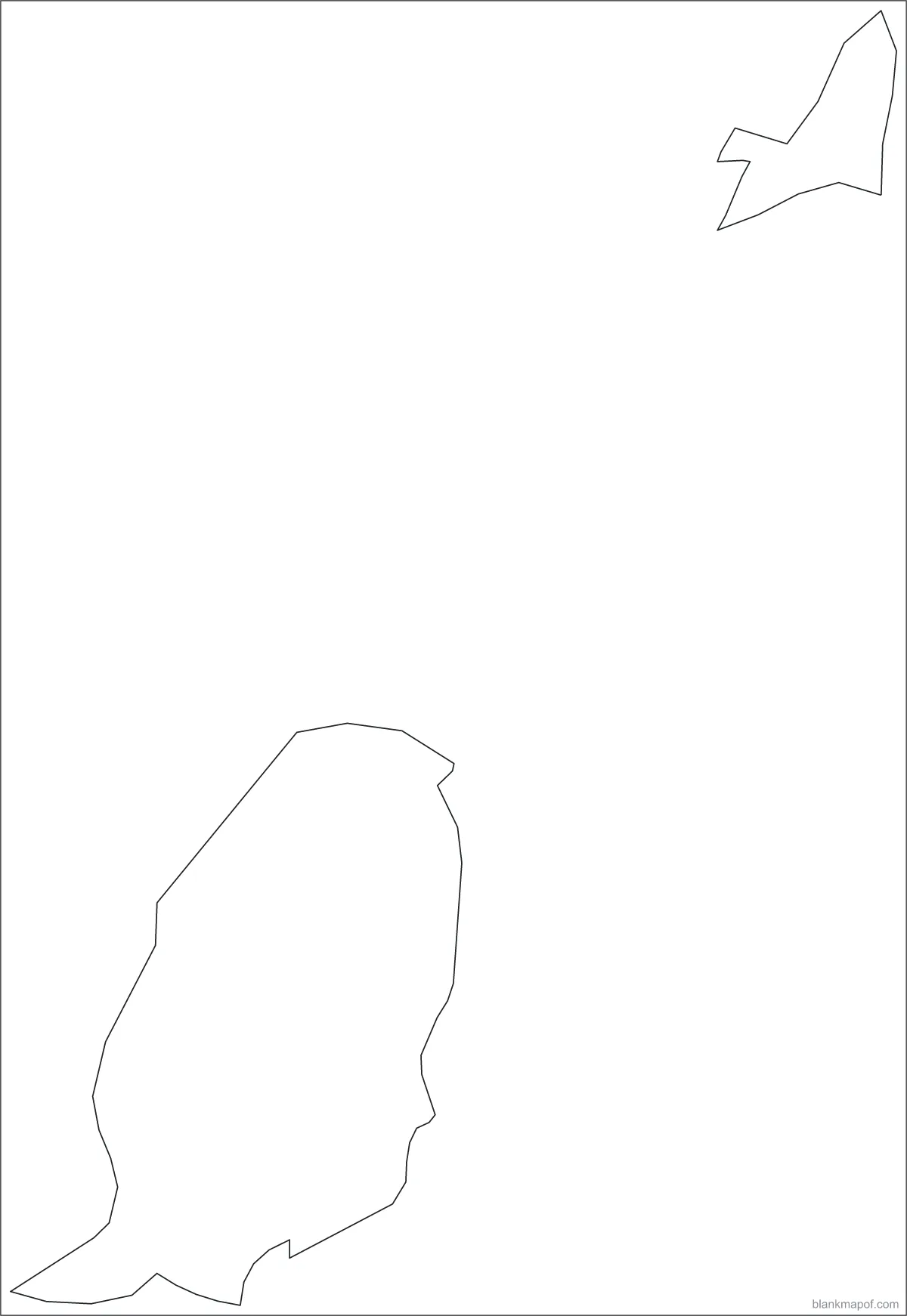 Blank map of Grenada, outline