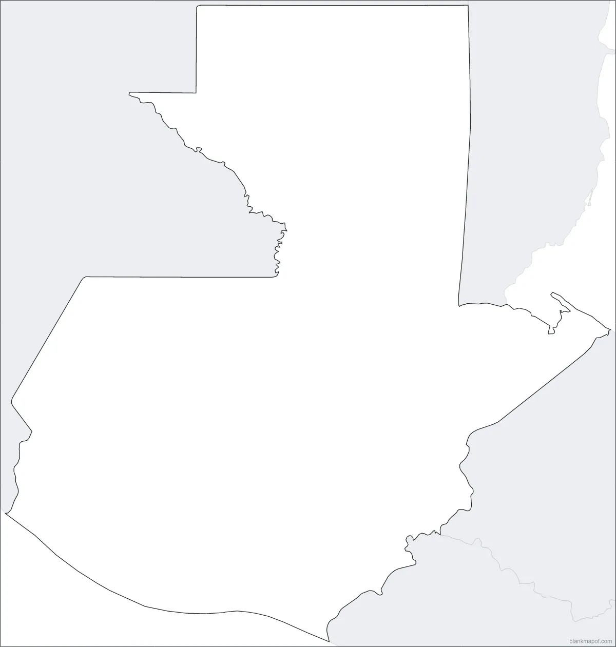 Blank map of Guatemala, outline