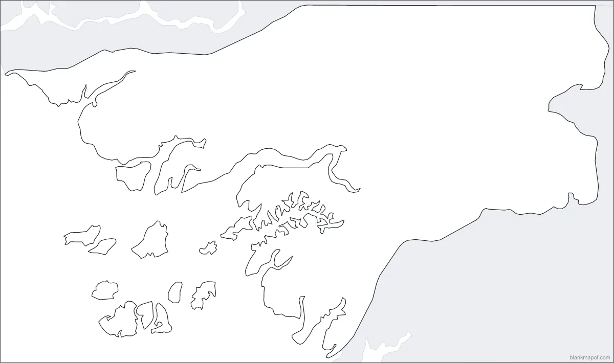 Blank map of Guinea-Bissau, outline