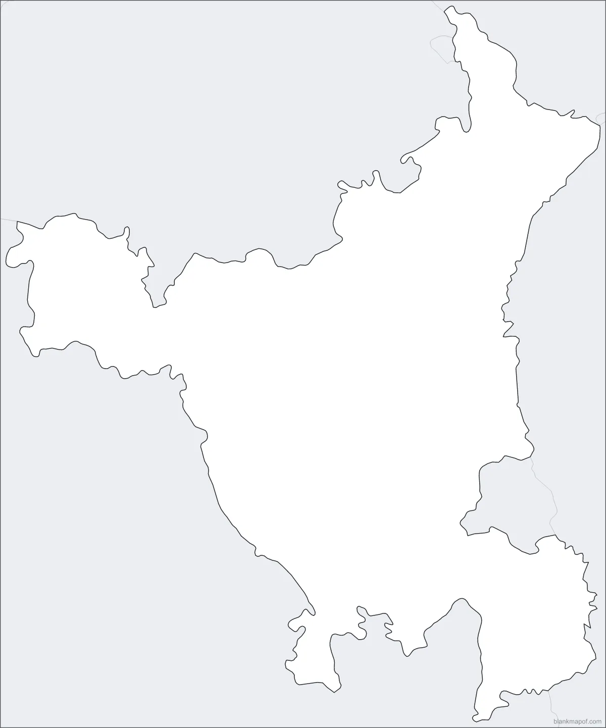 Blank map of Haryana