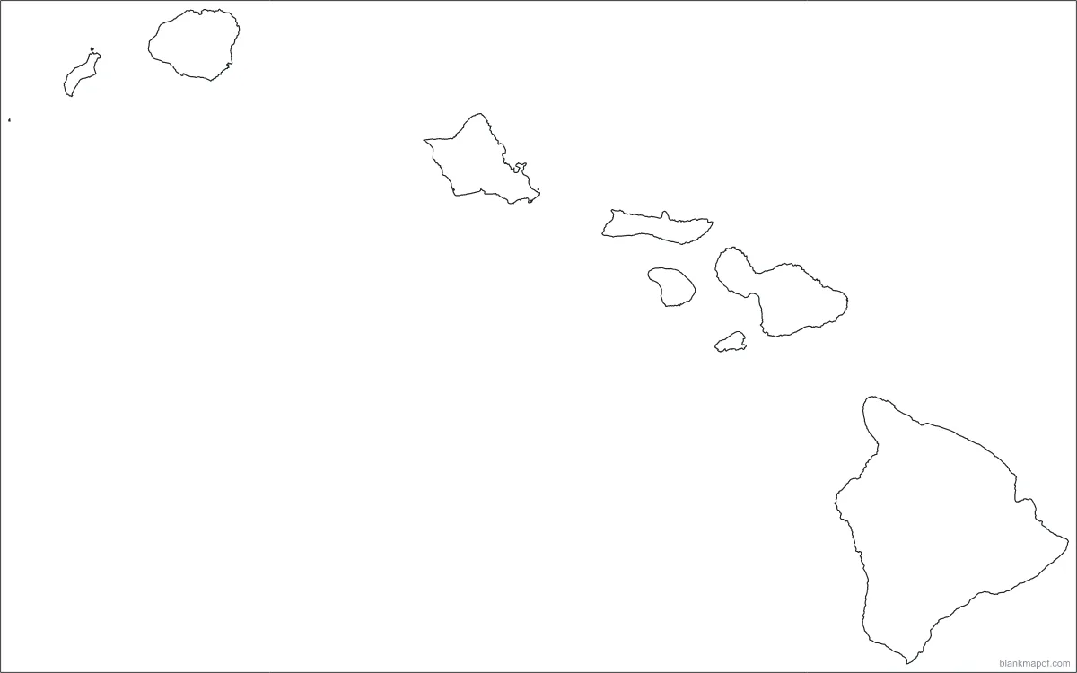 Blank map of Hawaii, outline