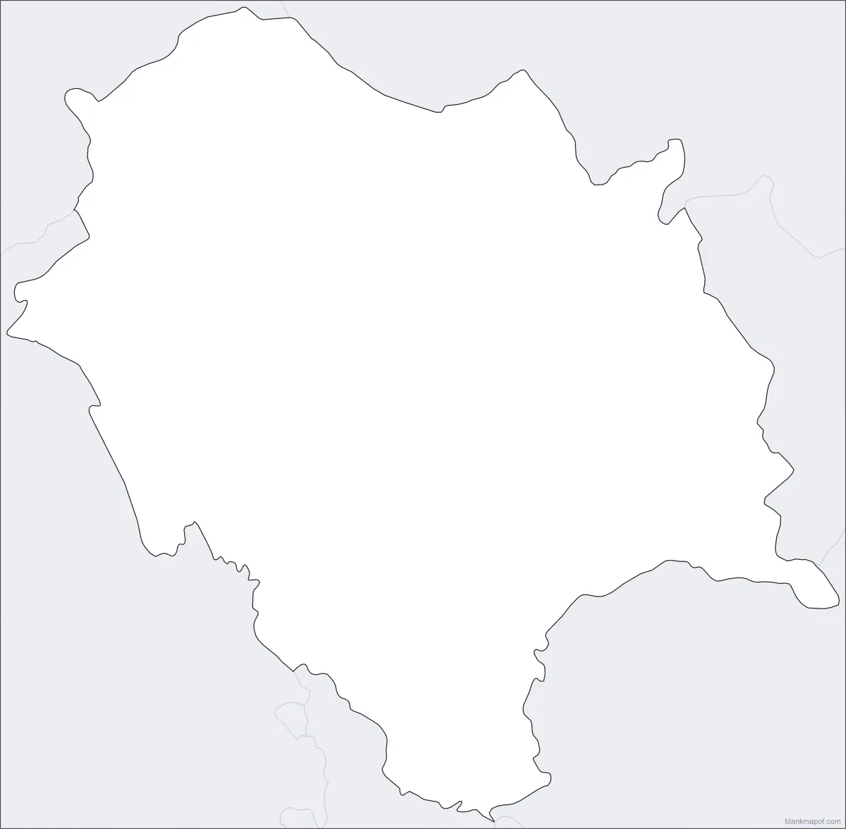 Blank map of Himachal Pradesh