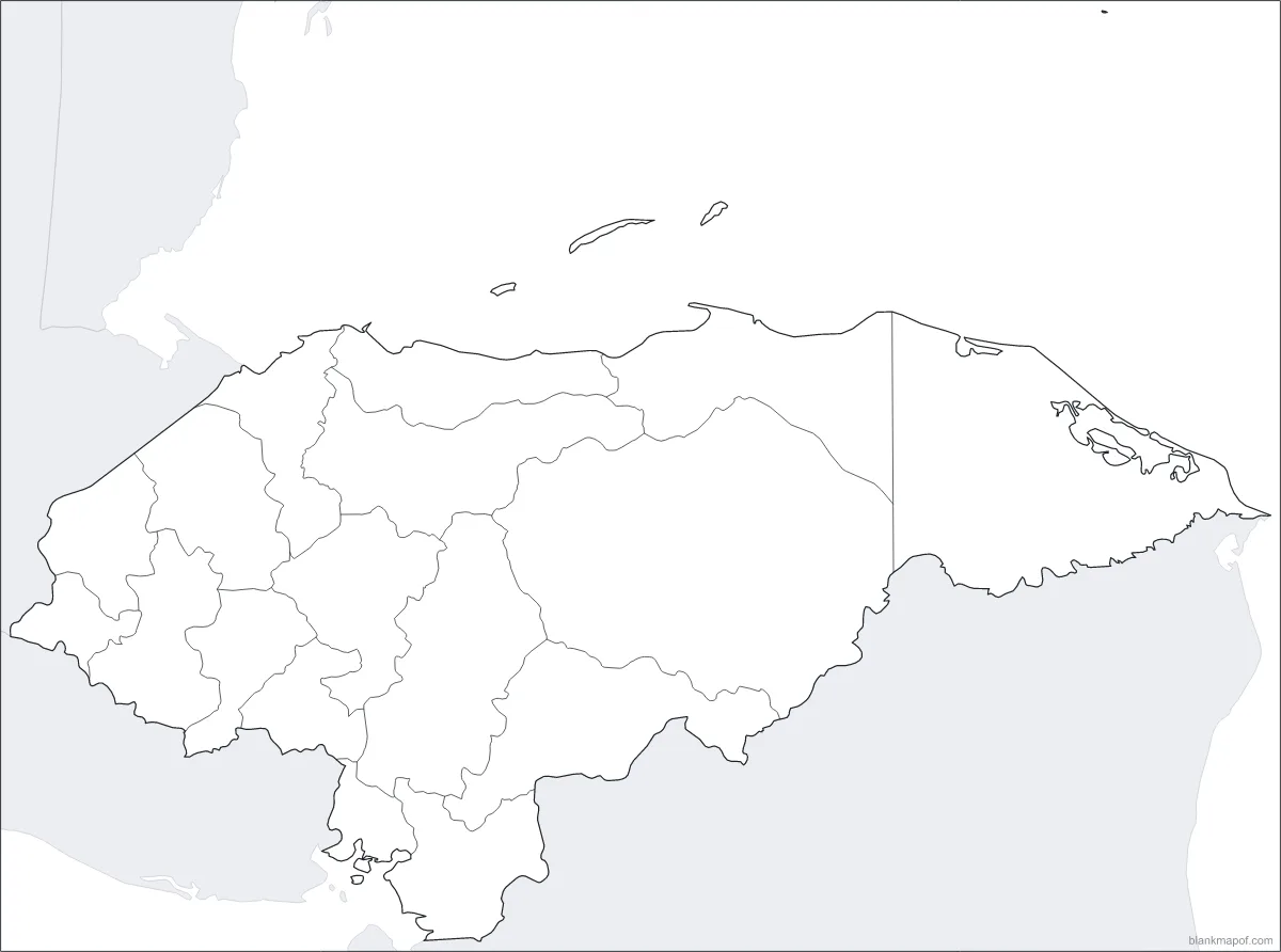 Blank map of Honduras