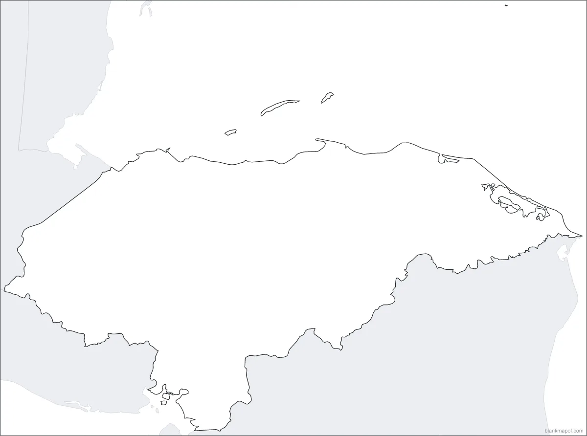 Blank map of Honduras, outline