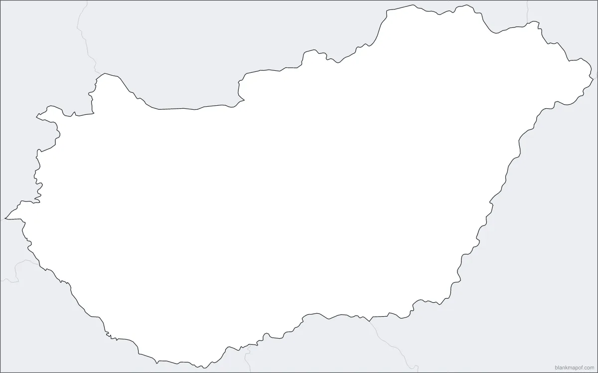 Blank map of Hungary, outline