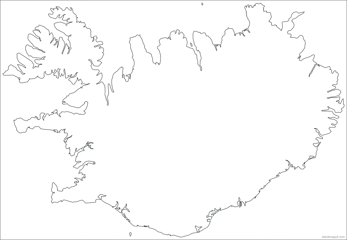 Blank map of Iceland, outline