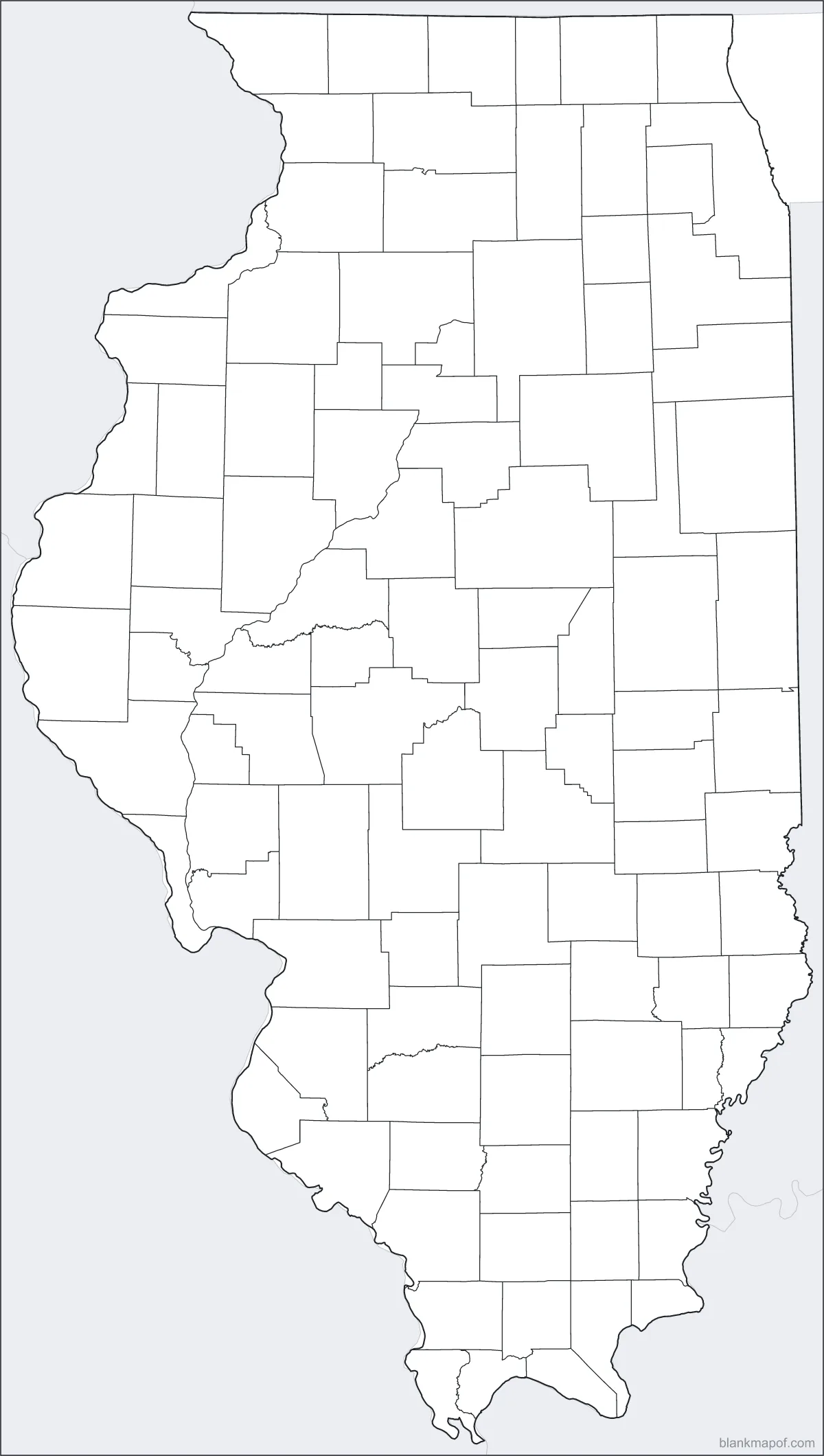 Blank map of Illinois