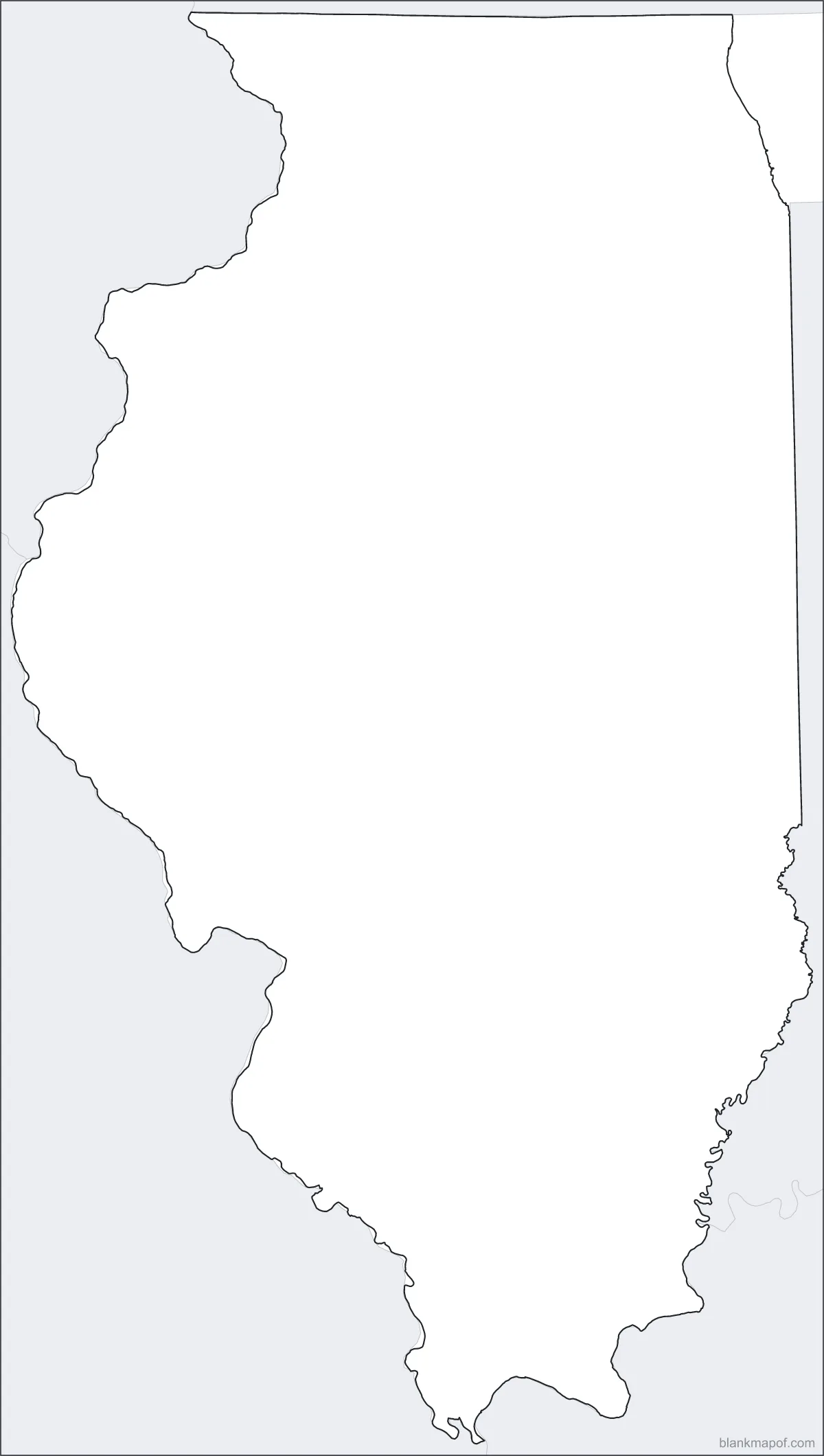 Blank map of Illinois, outline