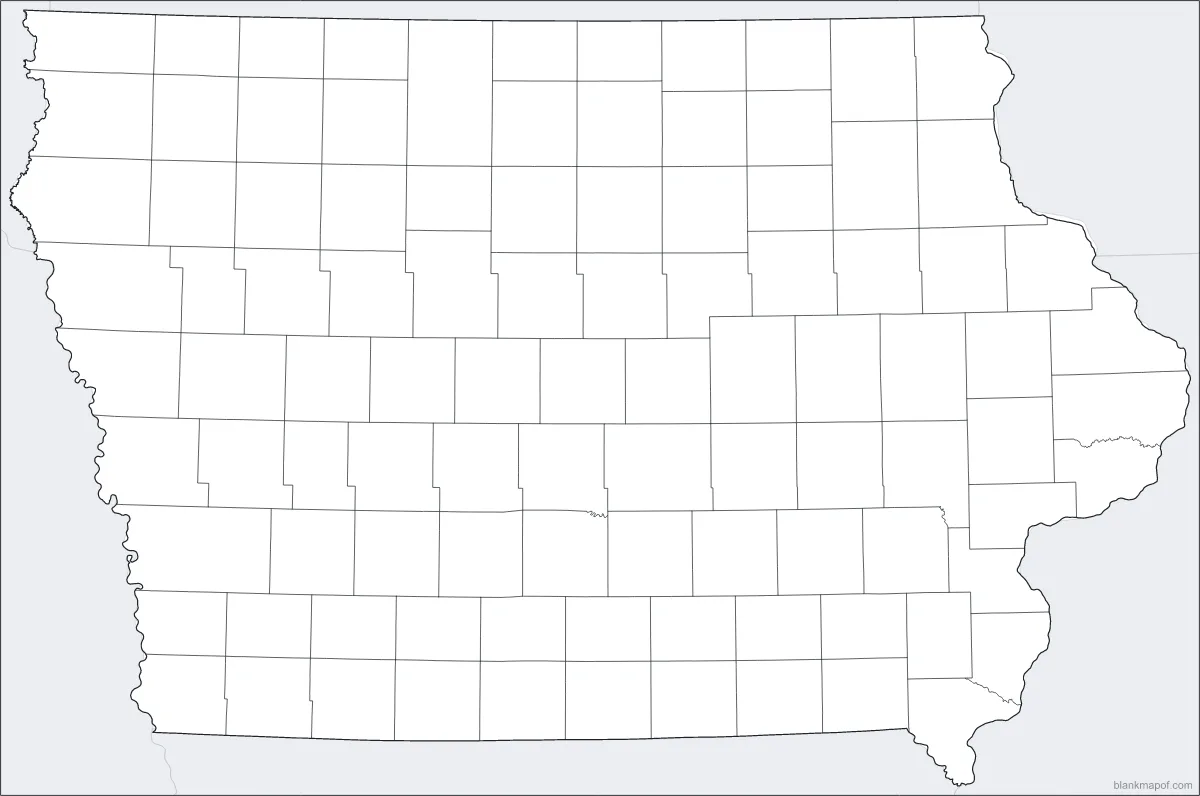 Blank map of Iowa