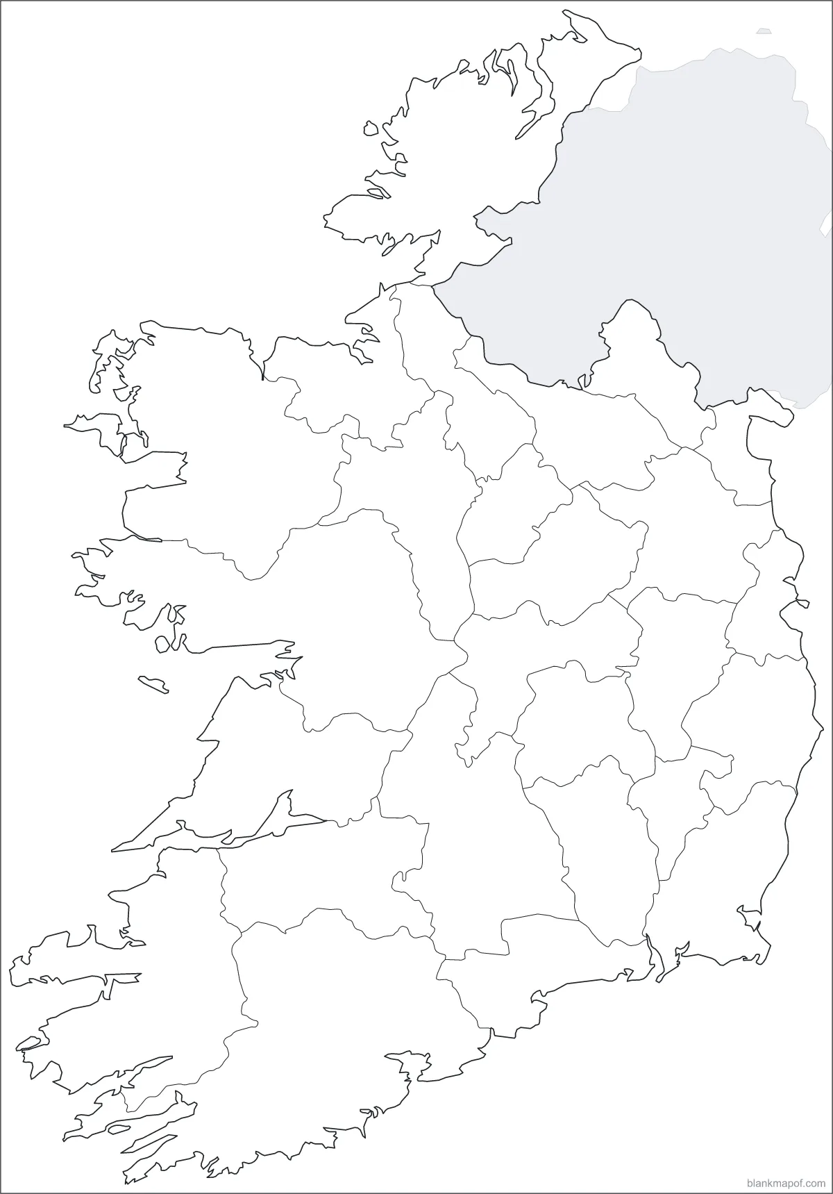 Blank map of Ireland