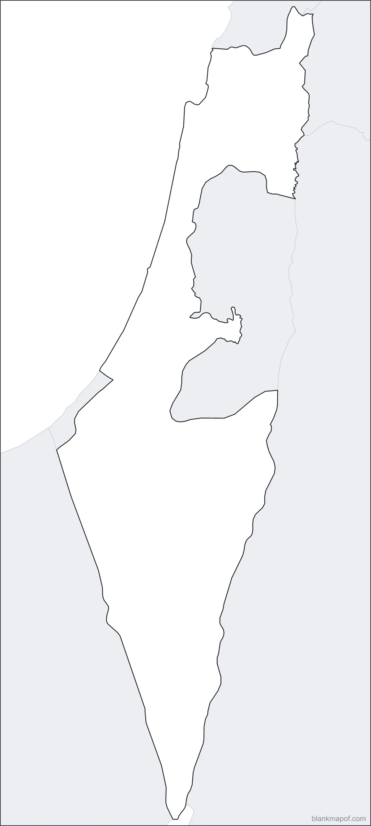 Blank map of Israel, outline