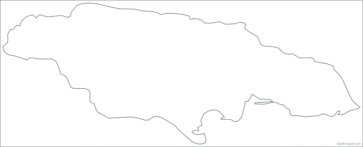 Blank map of Jamaica, outline