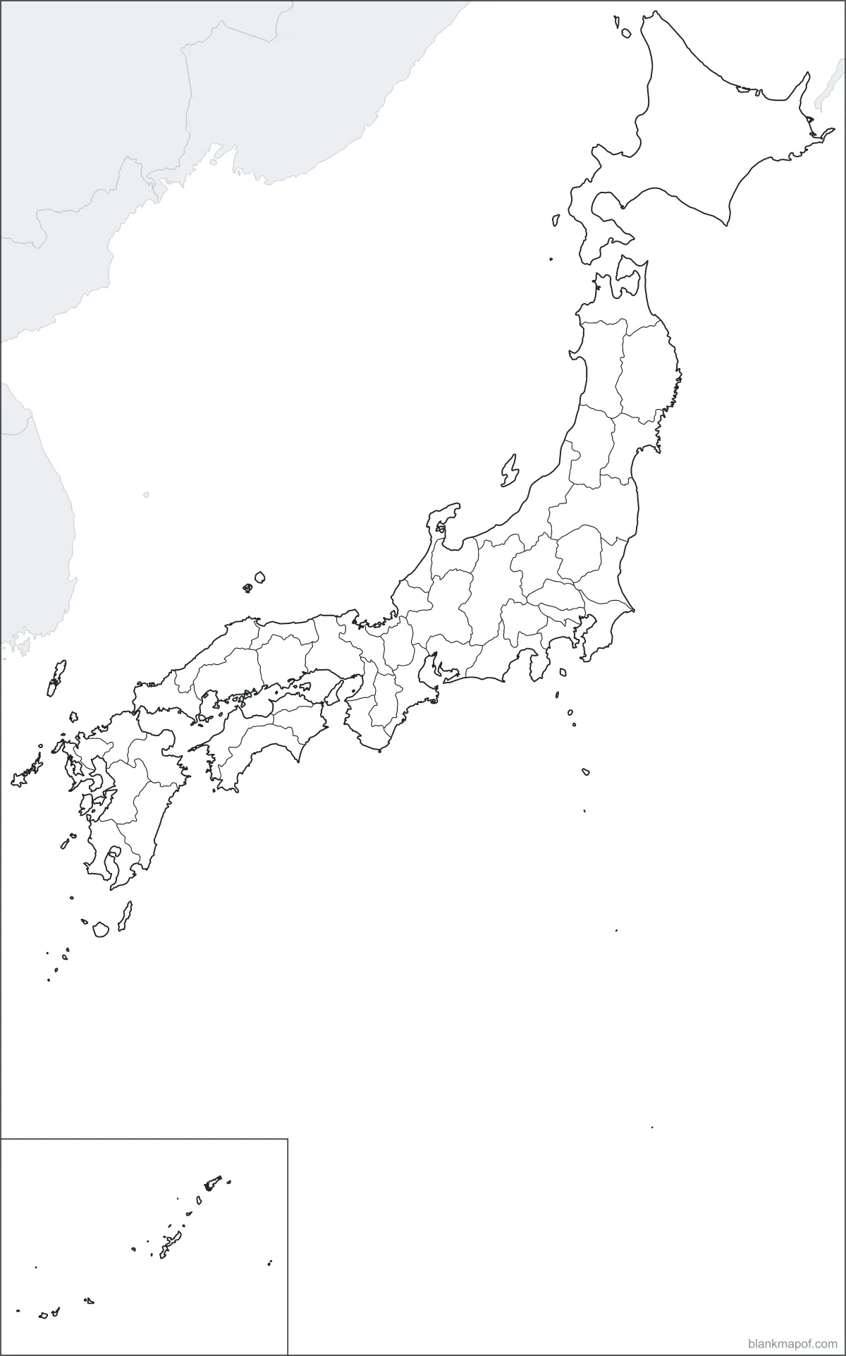 Blank map of Japan