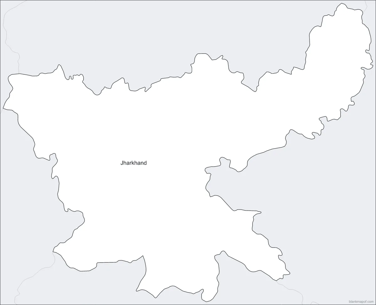 Blank map of Jharkhand, labeled