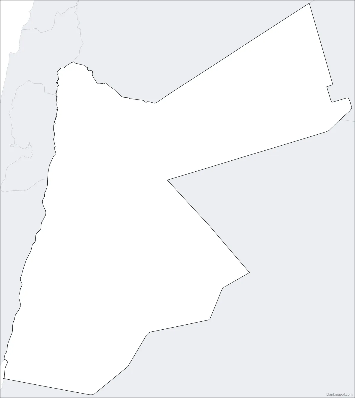 Blank map of Jordan, outline