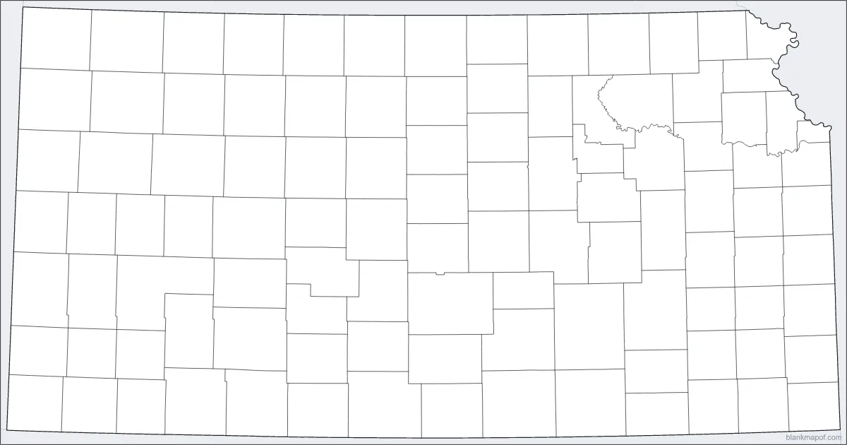 Blank map of Kansas