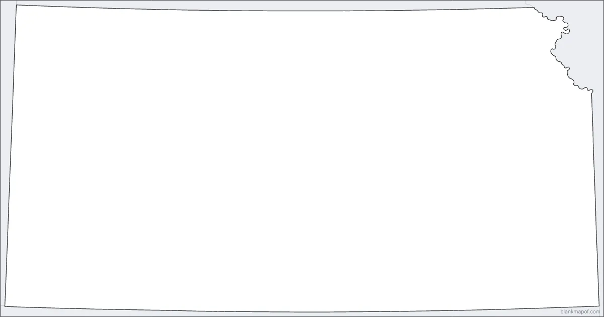 Blank map of Kansas, outline