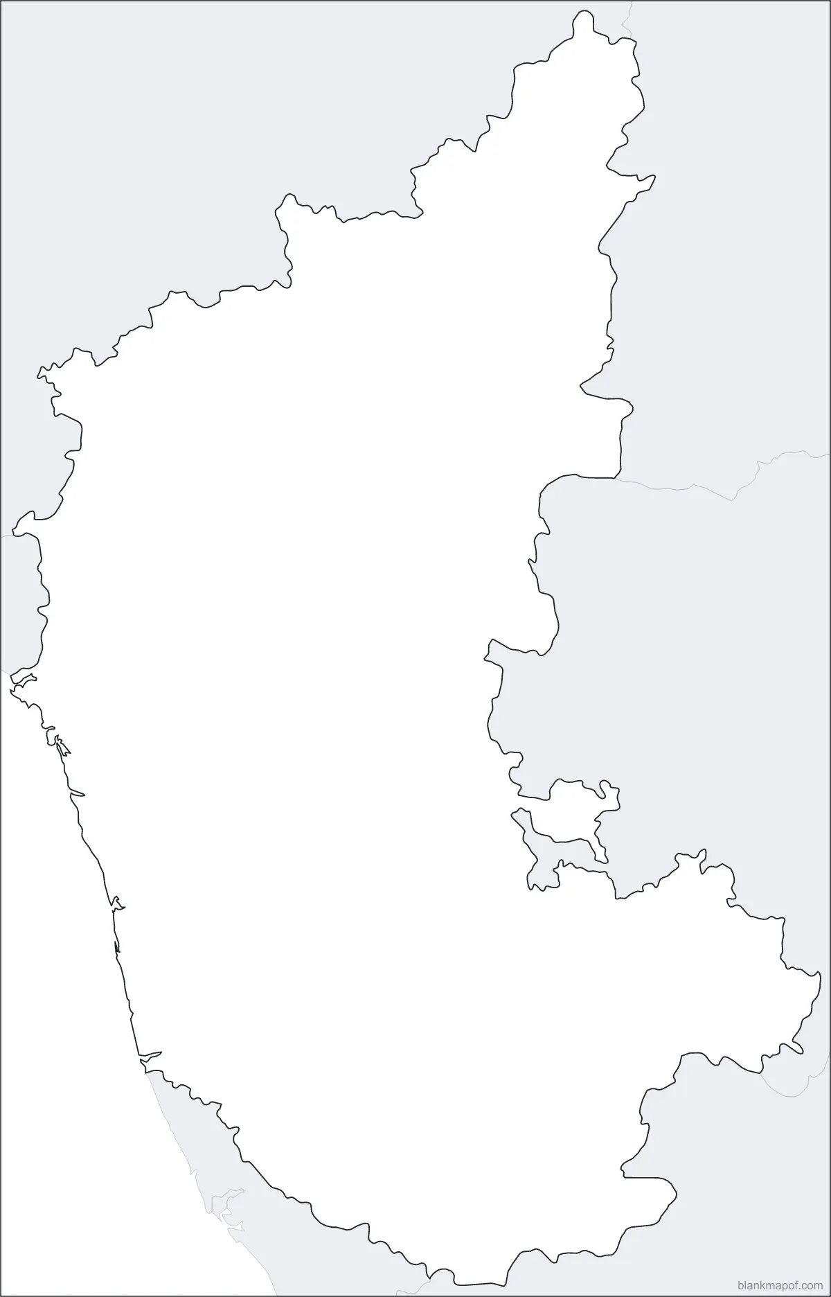 Blank map of Karnataka