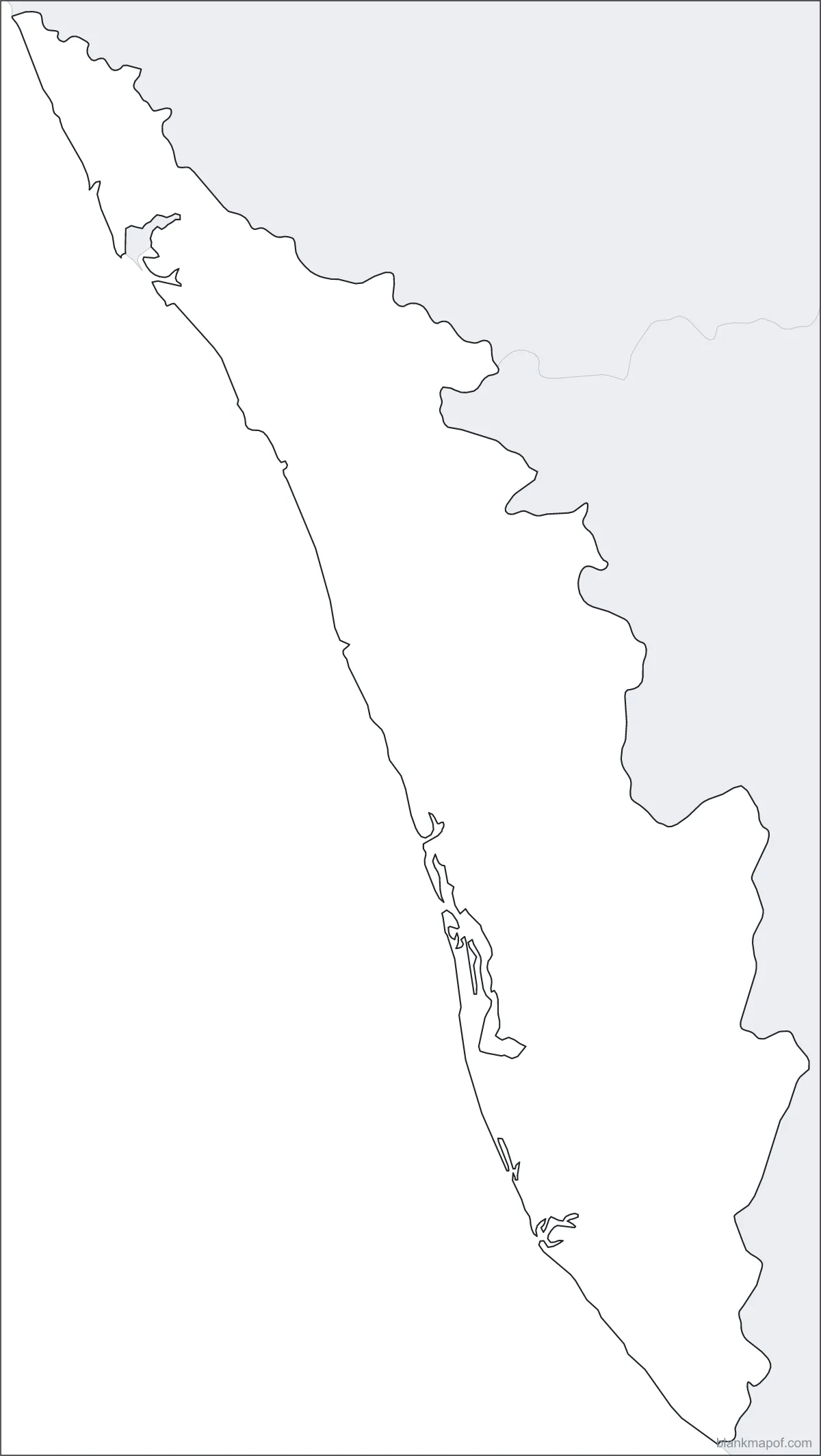 Blank map of Kerala