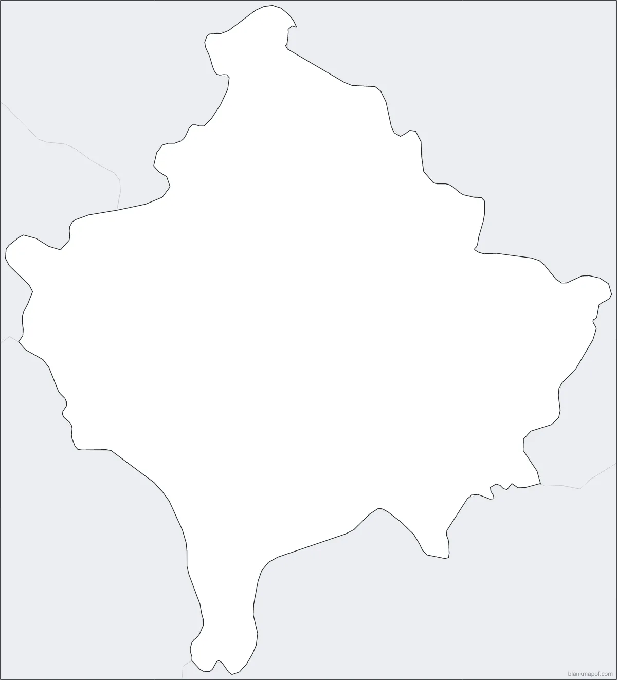 Blank map of Kosovo, outline