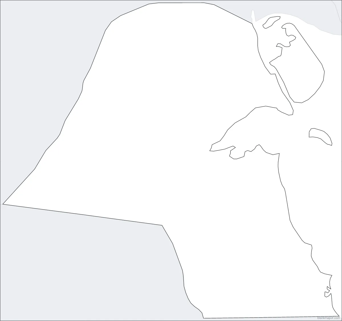 Blank map of Kuwait, outline