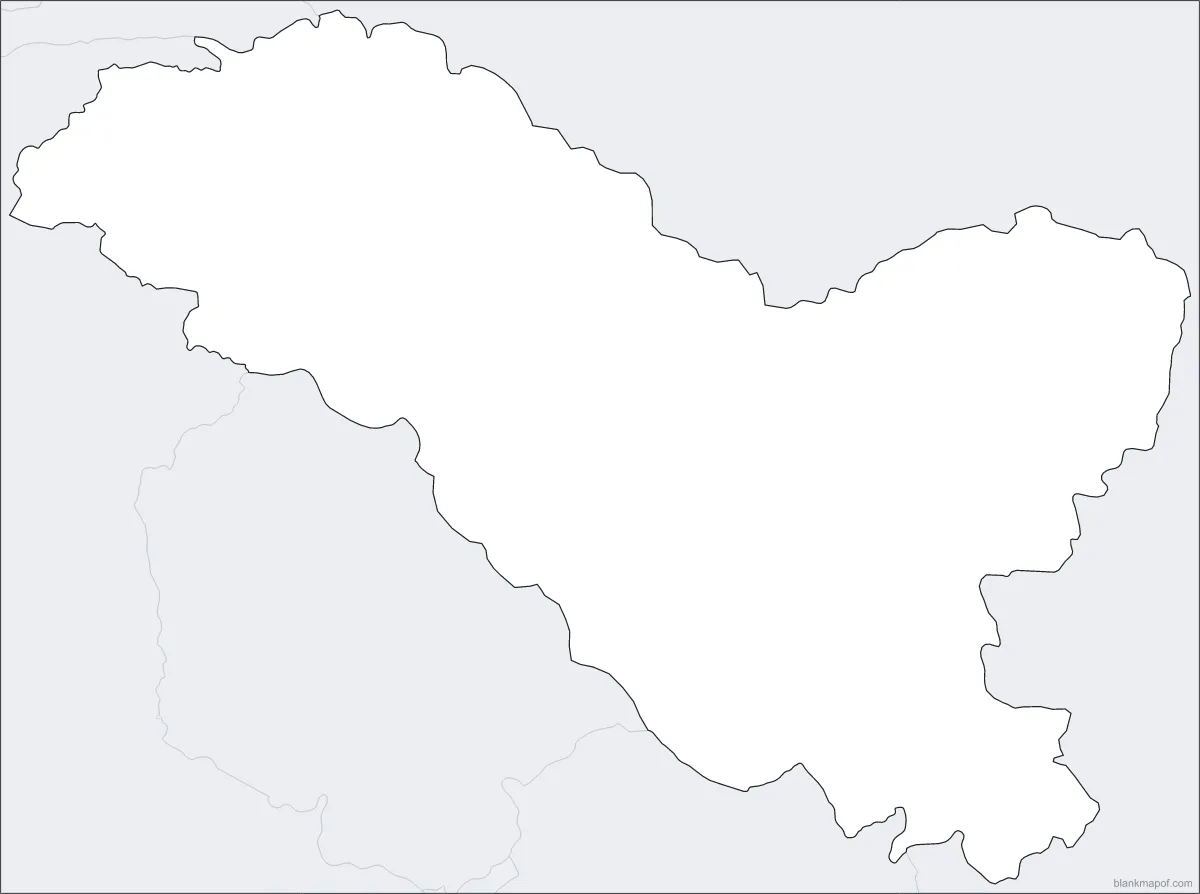 Blank map of Ladakh, outline