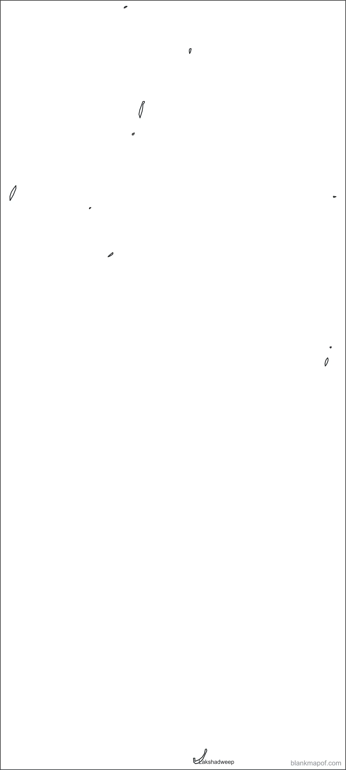 Blank map of Lakshadweep, labeled