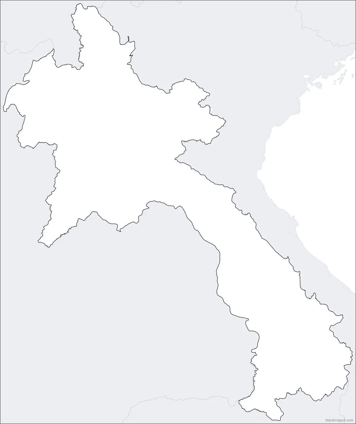Blank map of Laos, outline