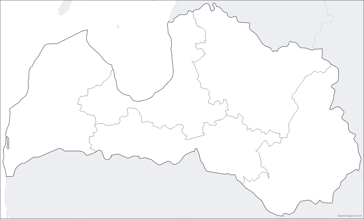 Blank map of Latvia, with borders