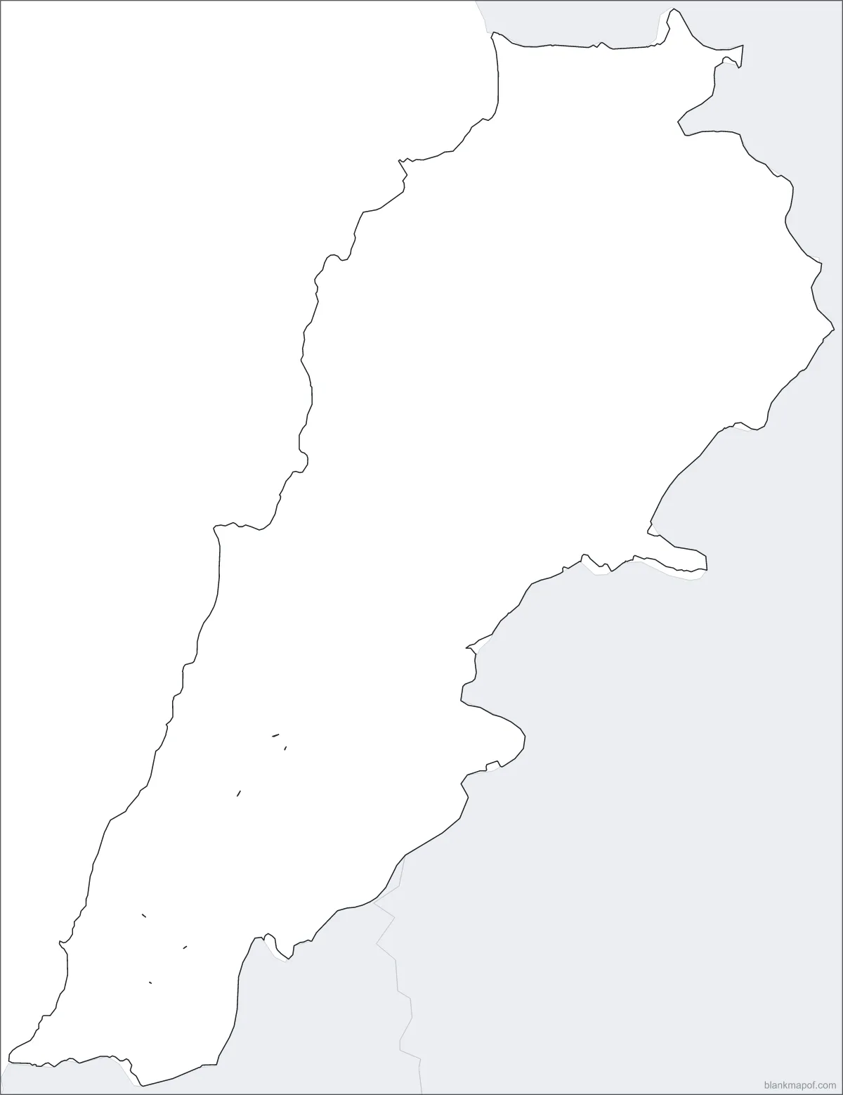 Blank map of Lebanon, outline