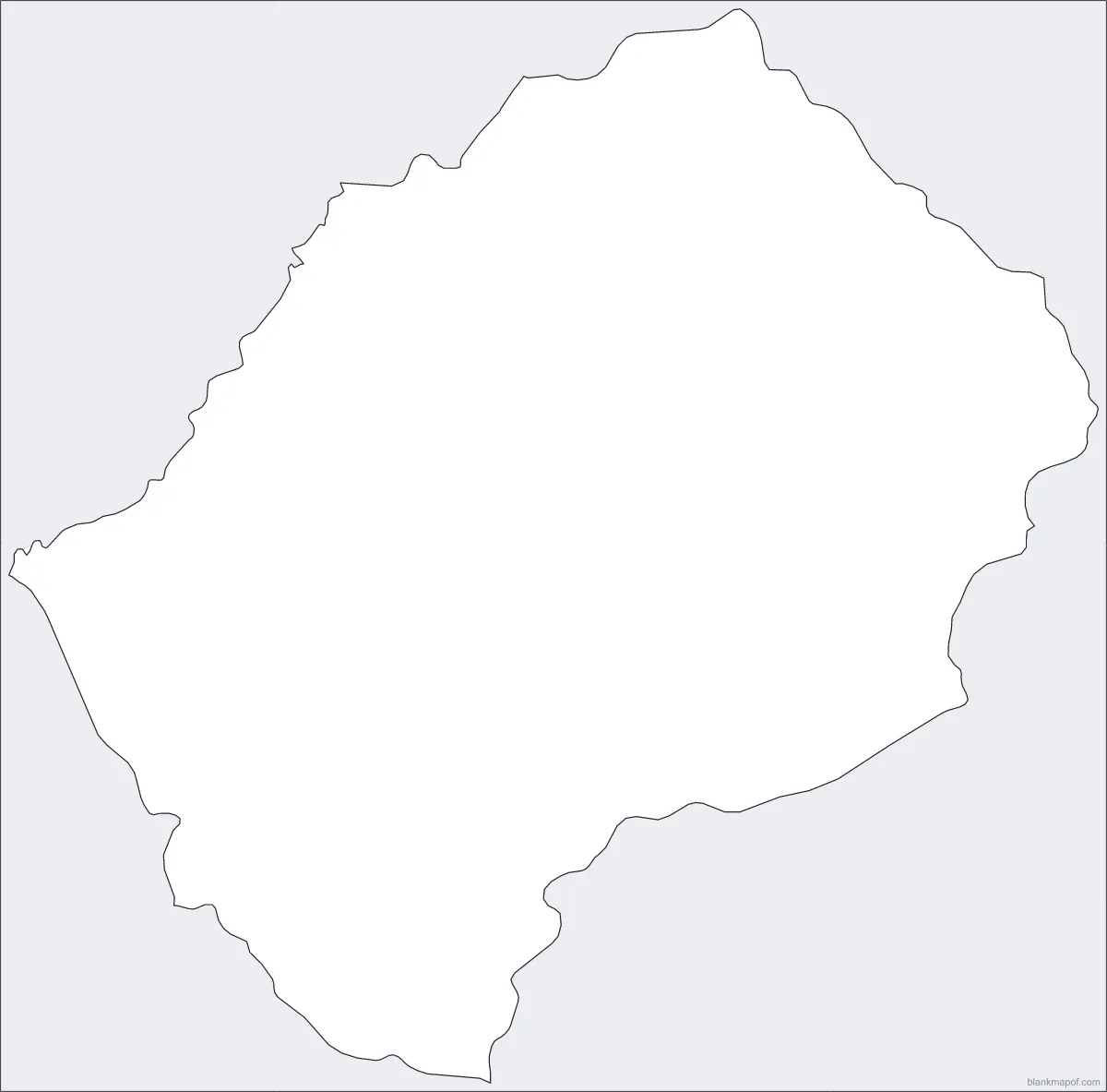 Blank map of Lesotho, outline