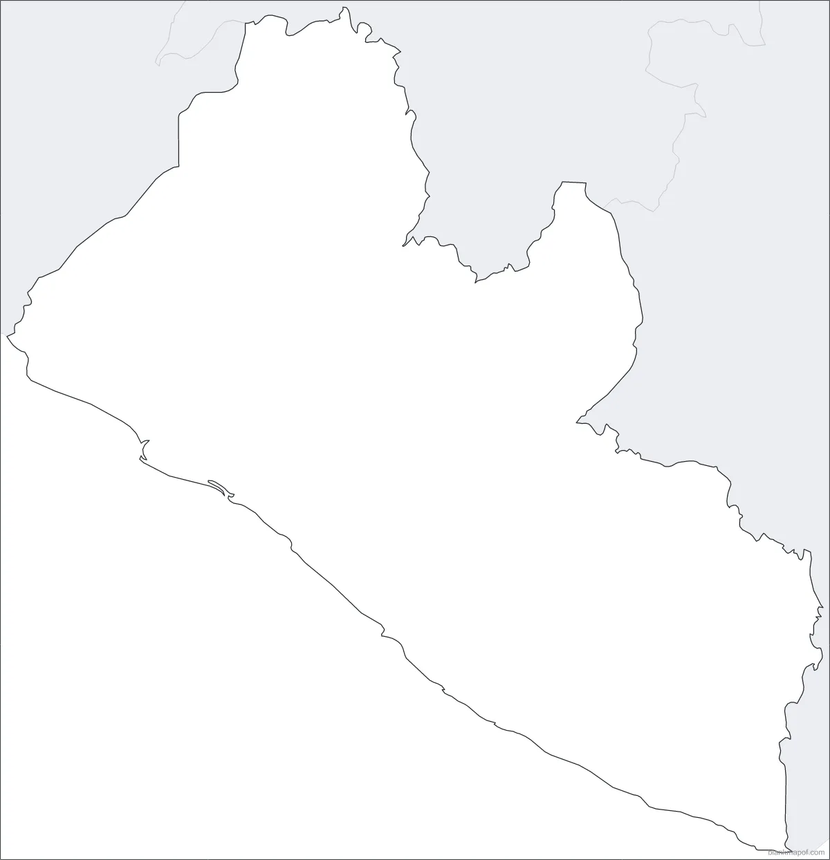 Blank map of Liberia, outline
