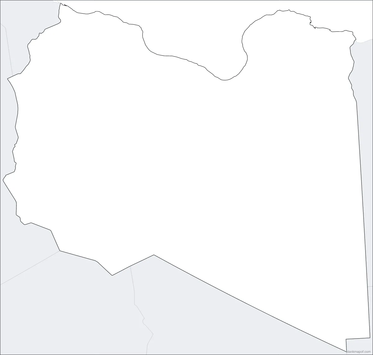 Blank map of Libya, outline
