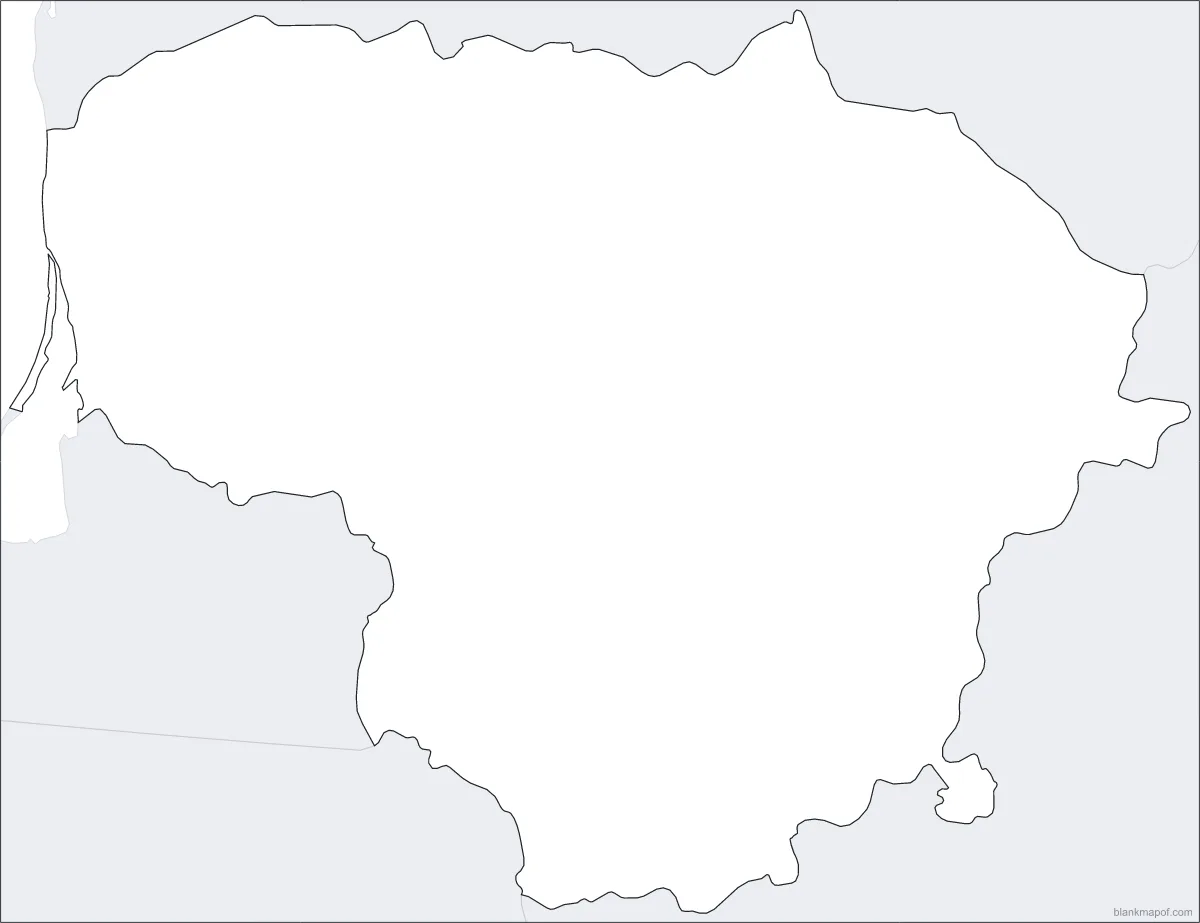 Blank map of Lithuania, outline