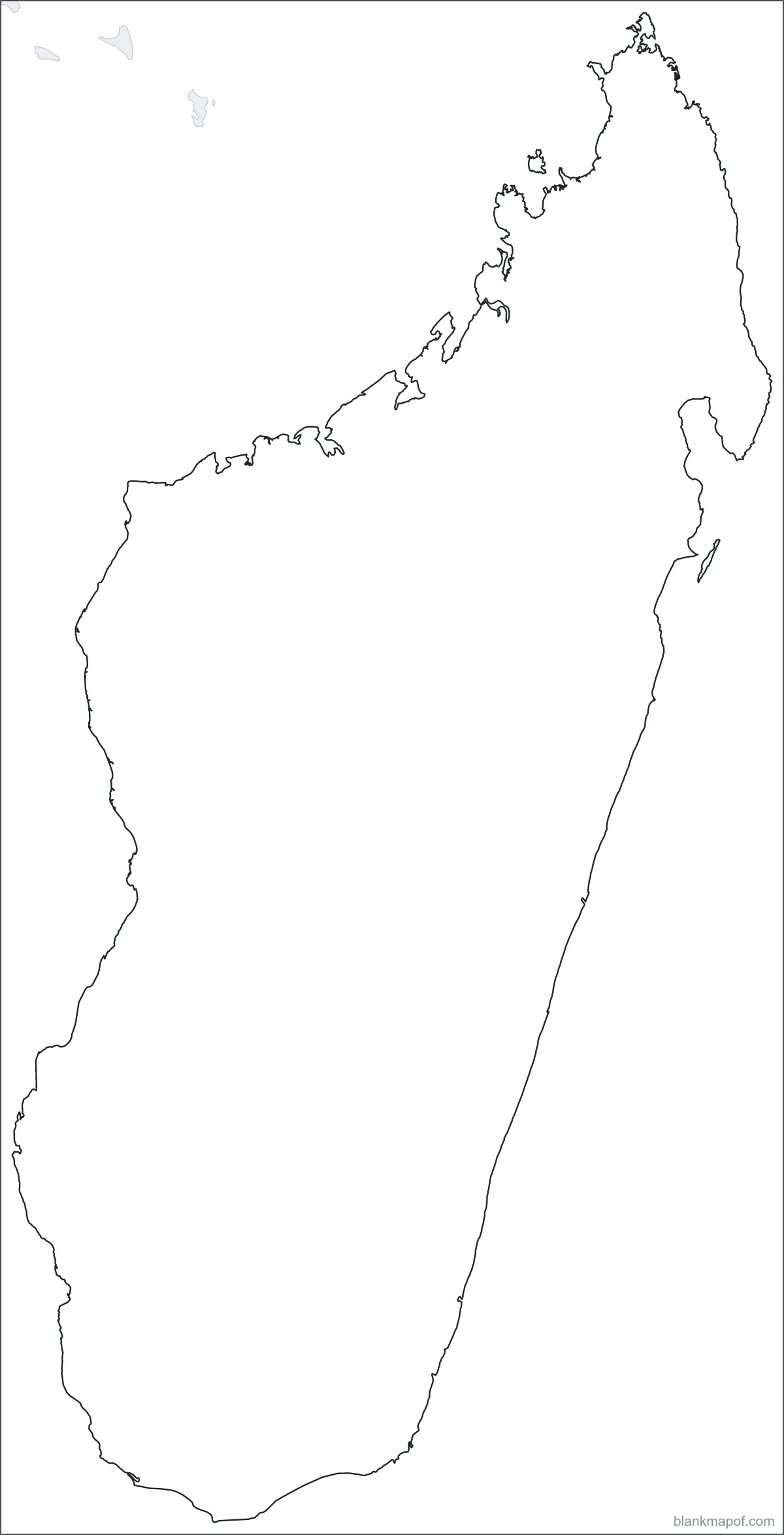 Blank map of Madagascar, outline