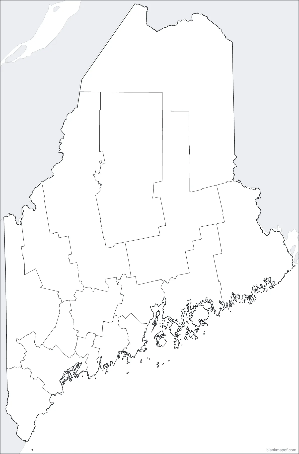 Blank map of Maine