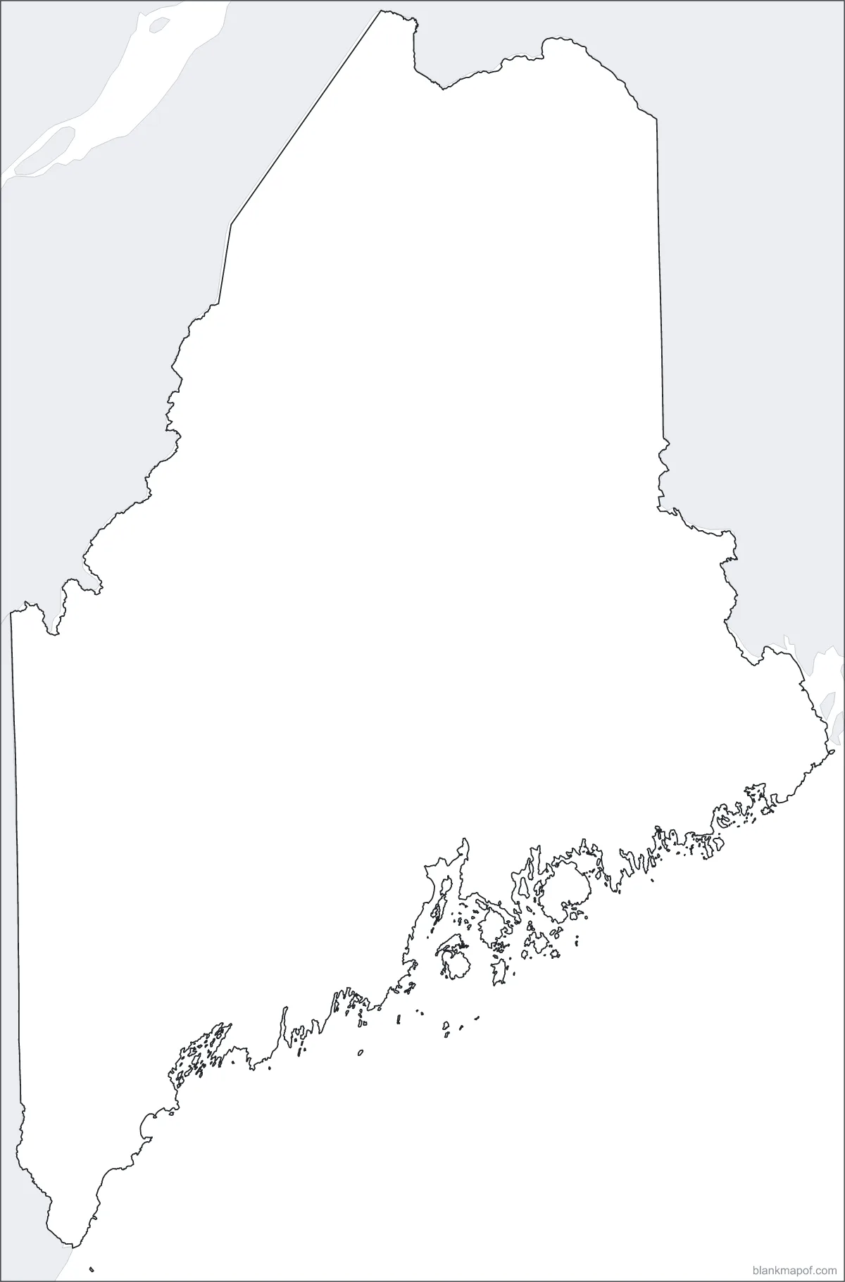 Blank map of Maine, outline