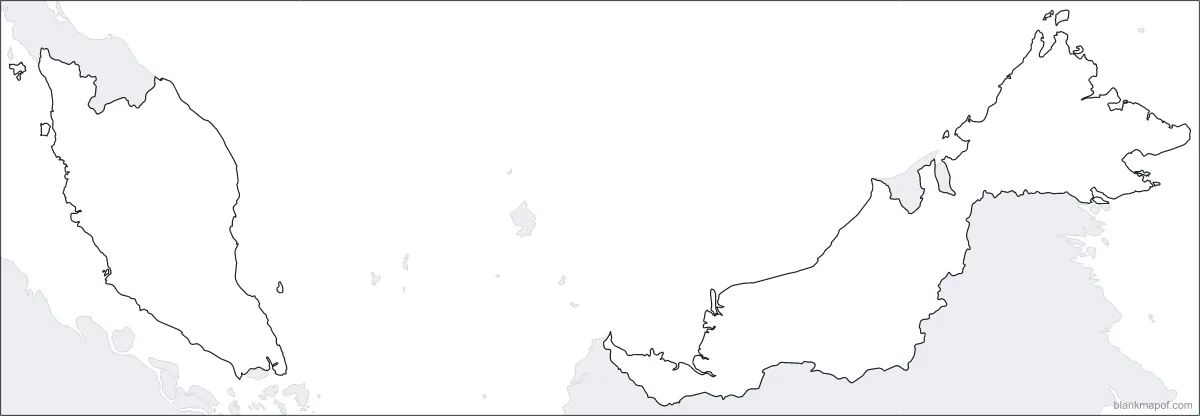Blank map of Malaysia, outline