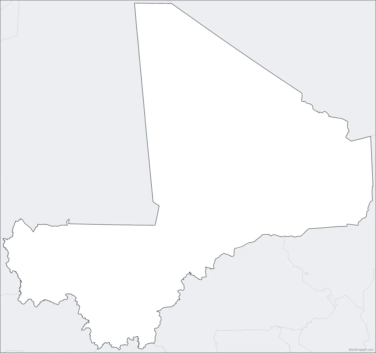 Blank map of Mali, outline