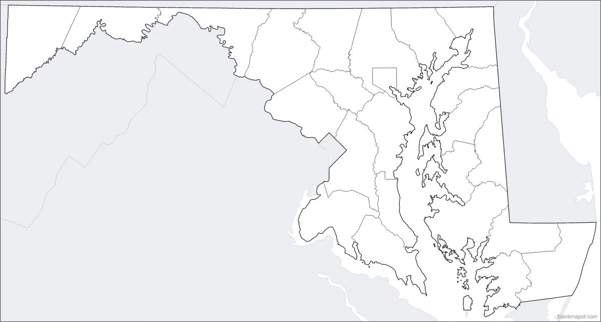 Blank map of Maryland