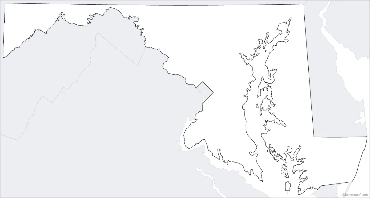 Blank map of Maryland, outline