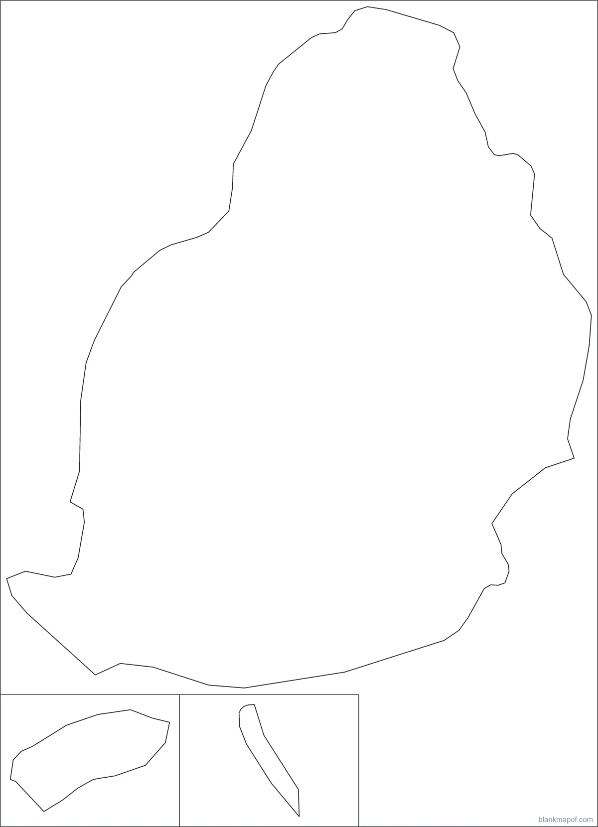 Blank map of Mauritius, outline