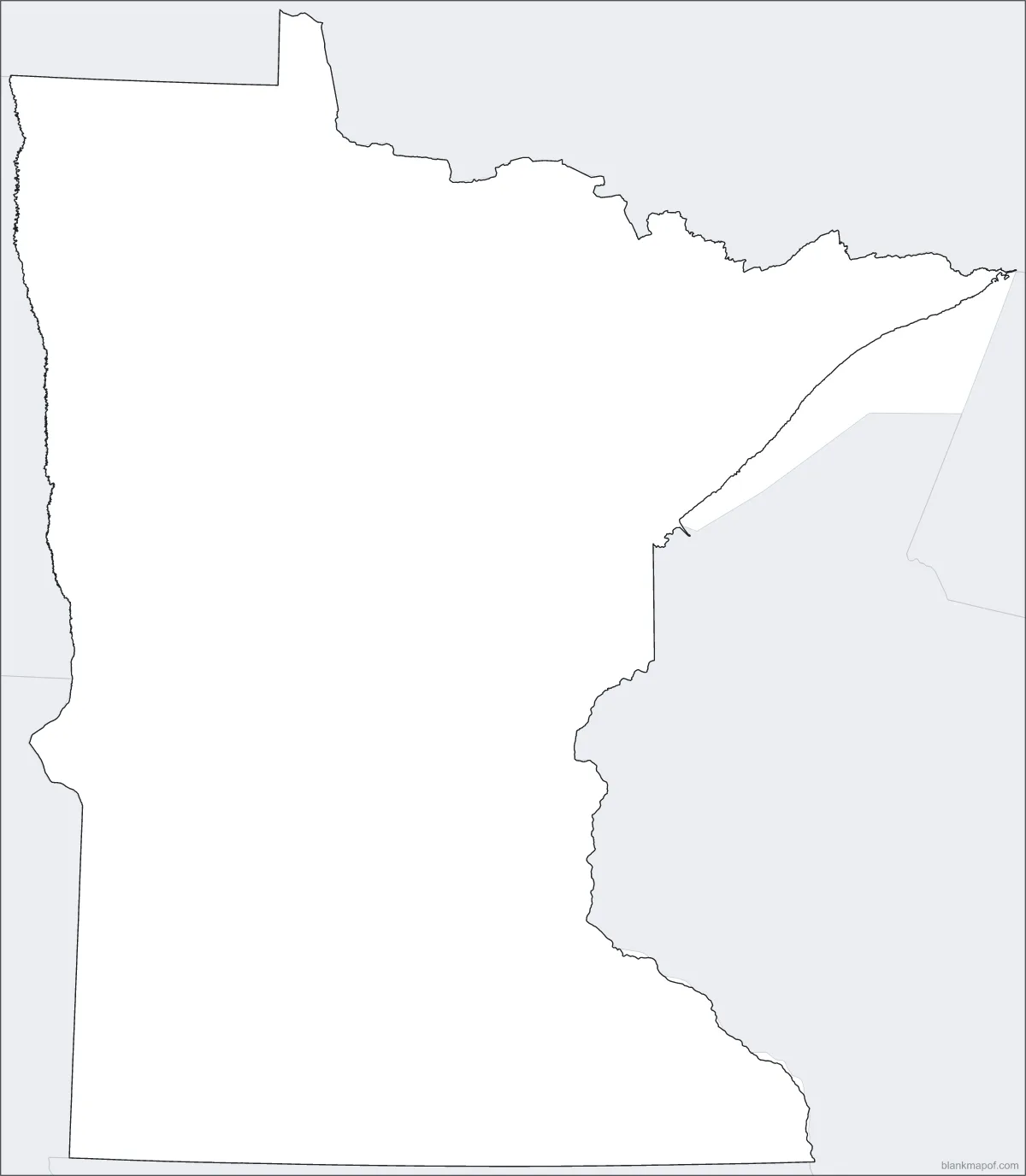 Blank map of Minnesota, outline